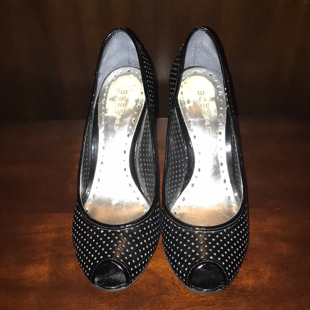 DONATING BCBGirls Black Wedge Heels - Picture 2 of 8
